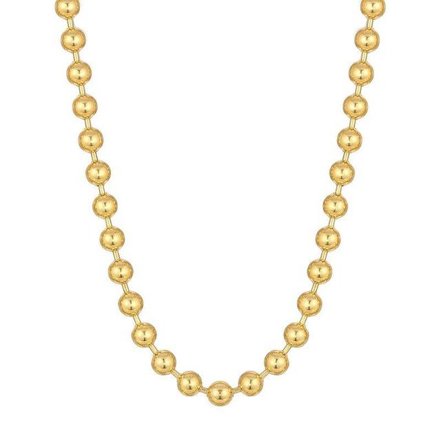 LYNX Stainless Steel Bead Chain Necklace, Womens Gold Tone Product Image