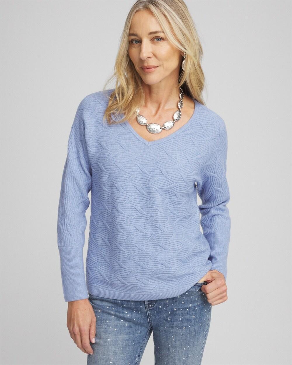 V-Neck Cable-knit Pullover Sweater Product Image