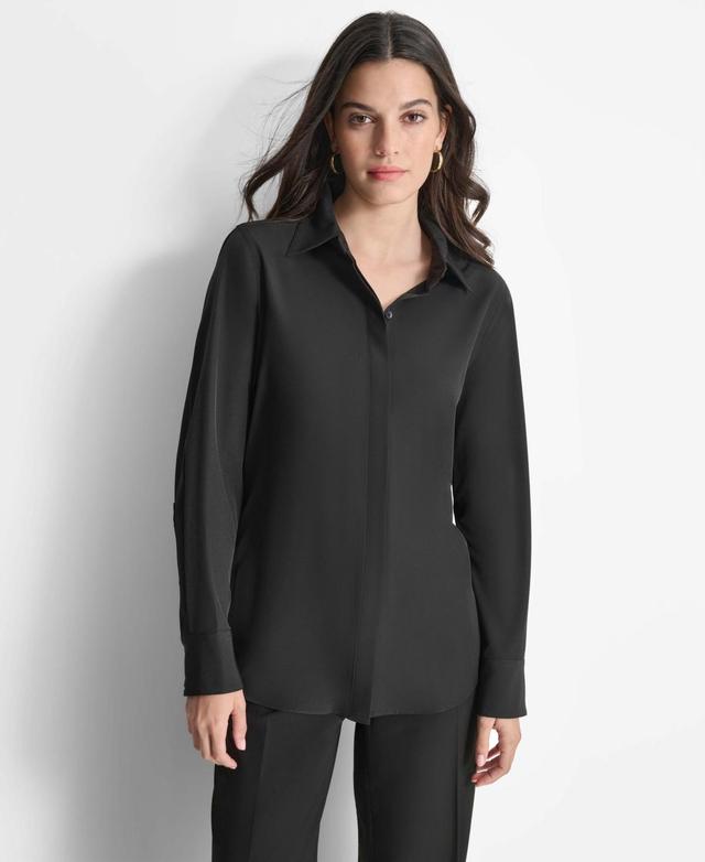 Dkny Womens Button-Front Blouse Product Image