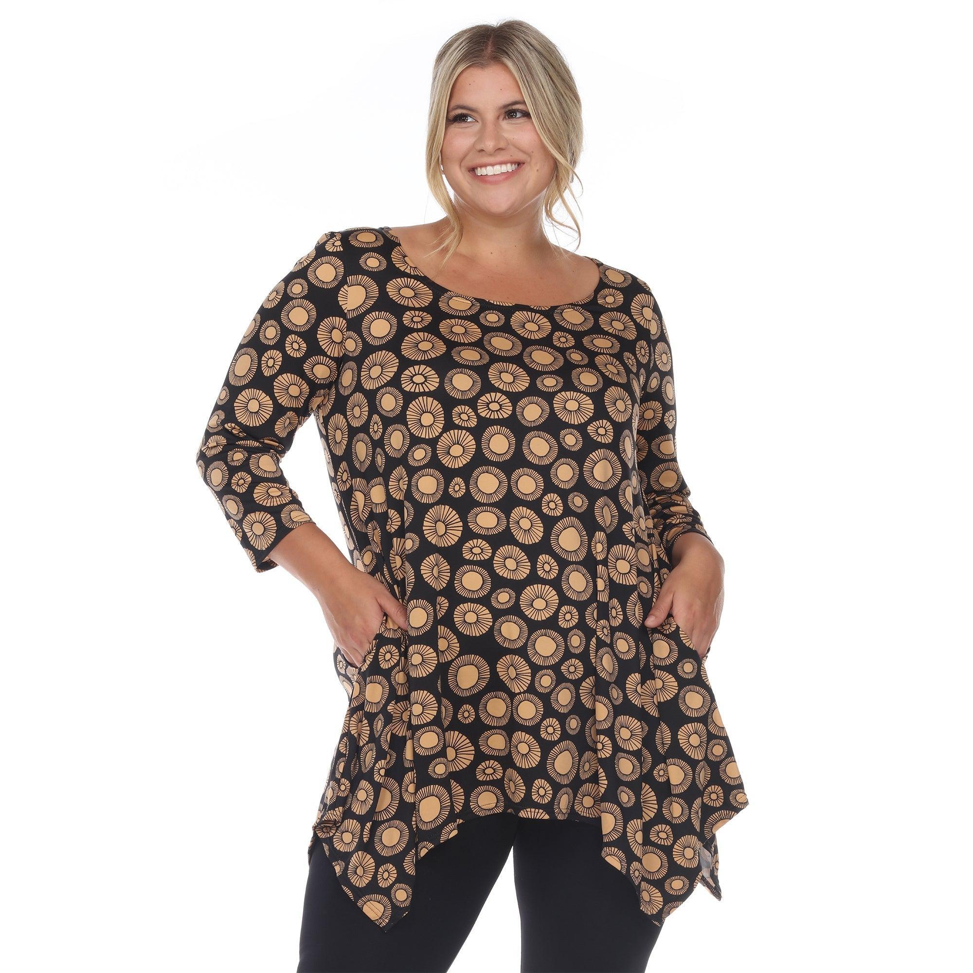 Printed Geometric Circle Tunic Top - Plus Product Image