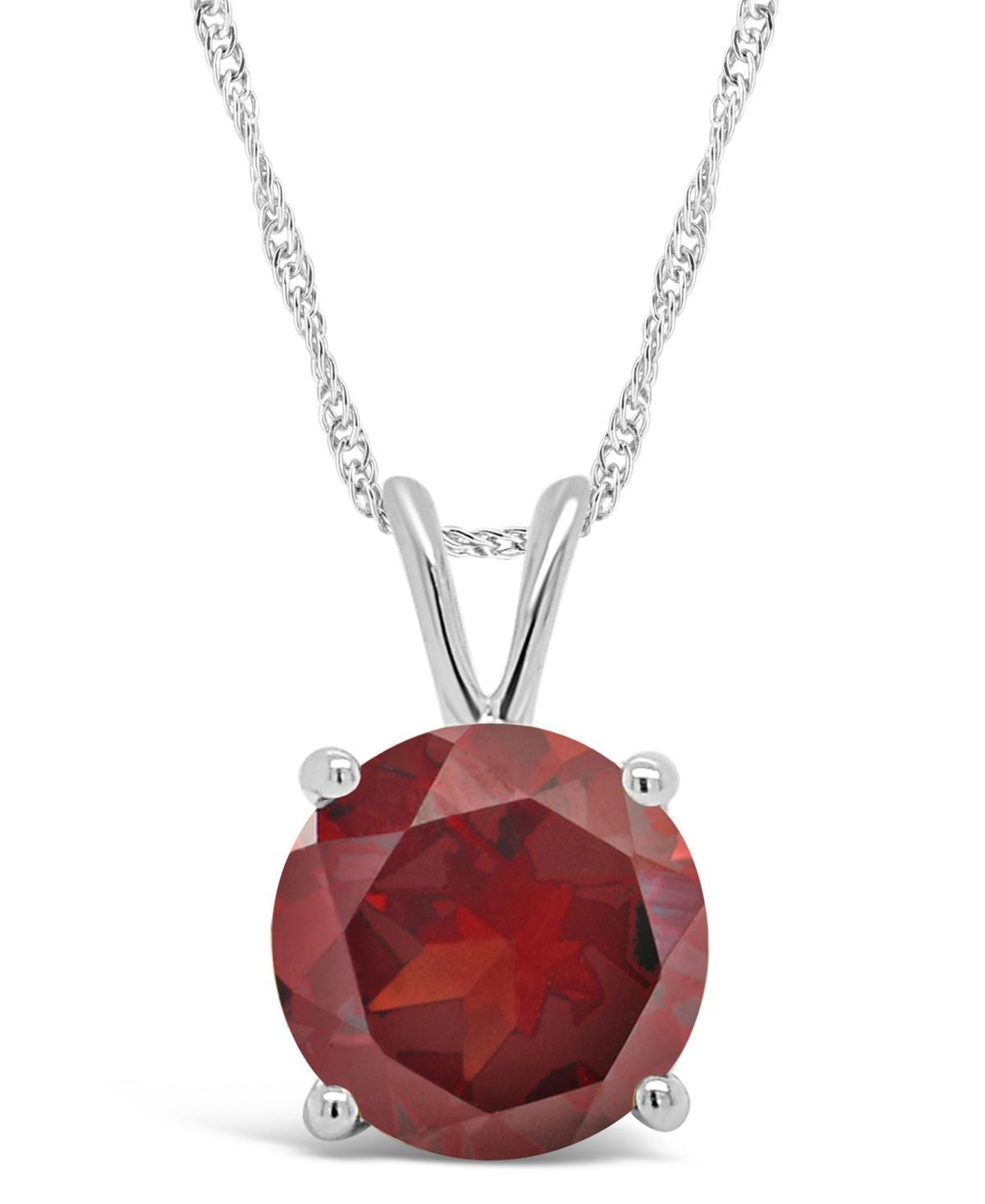 Alyson Layne Sterling Silver Garnet Solitaire Pendant Necklace, Womens Product Image