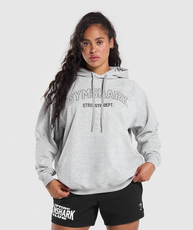 Gymshark Strength Department Oversized Hoodie - Light Grey Core Marl Female Product Image