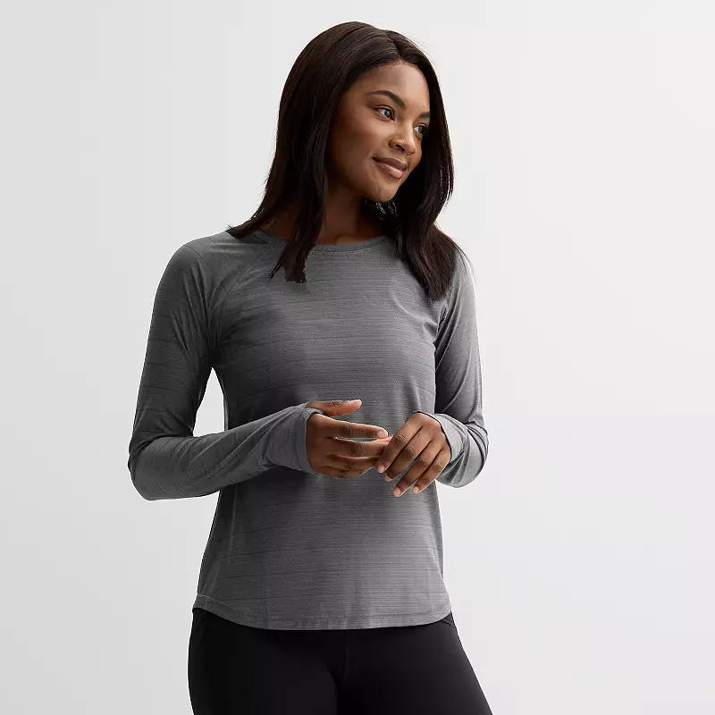 Womens Tek Gear Mesh Long Sleeve Tee Smokey Grey Product Image