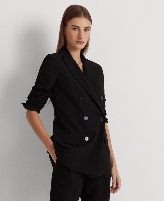 Lauren Ralph Lauren Ryen Double Breasted Wool Notch Lapel Long Sleeve Blazer Product Image