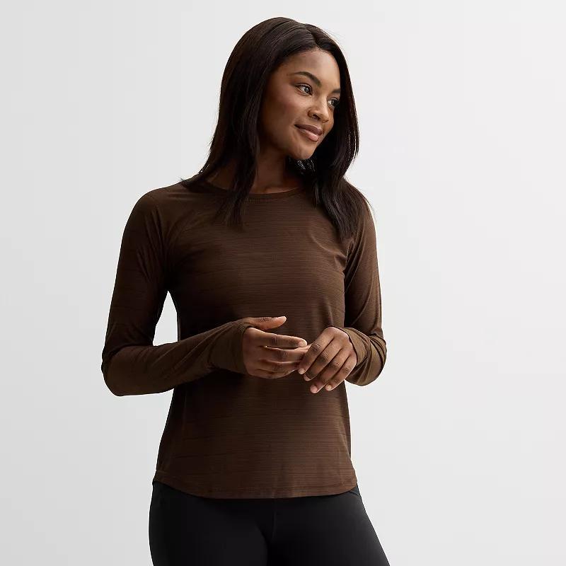 Womens Tek Gear Mesh Long Sleeve Tee Smokey Grey Product Image