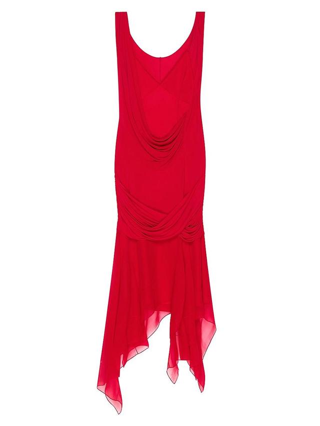 Womens Draped Dress In Satin Jersey And Mousseline Product Image