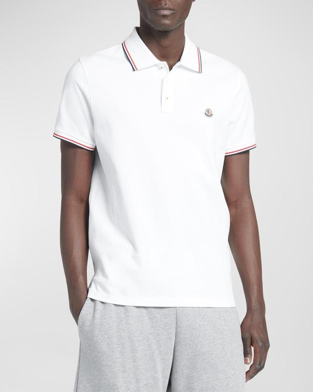 Moncler Tipped Logo Embossed Cotton Piqu Polo Product Image