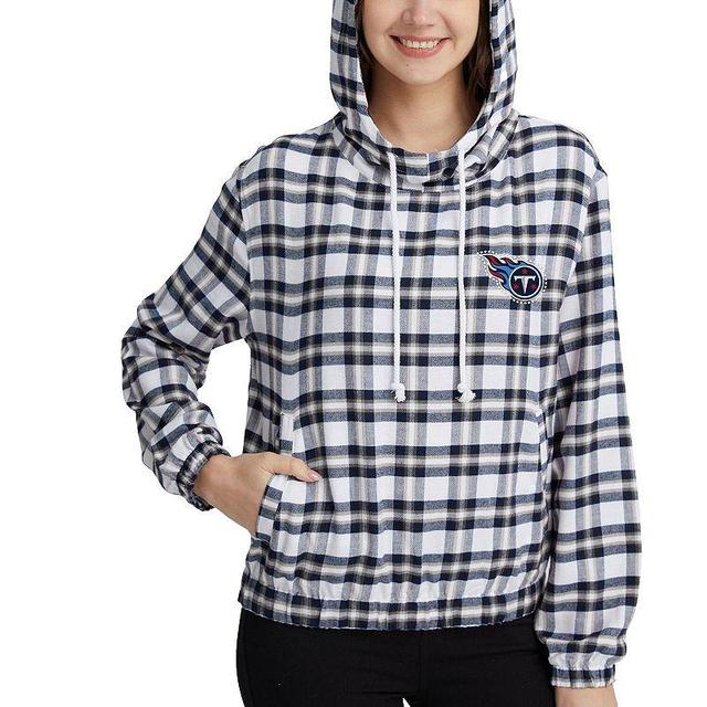 Womens Concepts Sport /Gray Tennessee Titans Sienna Flannel Long Sleeve Hoodie Top Blue Product Image