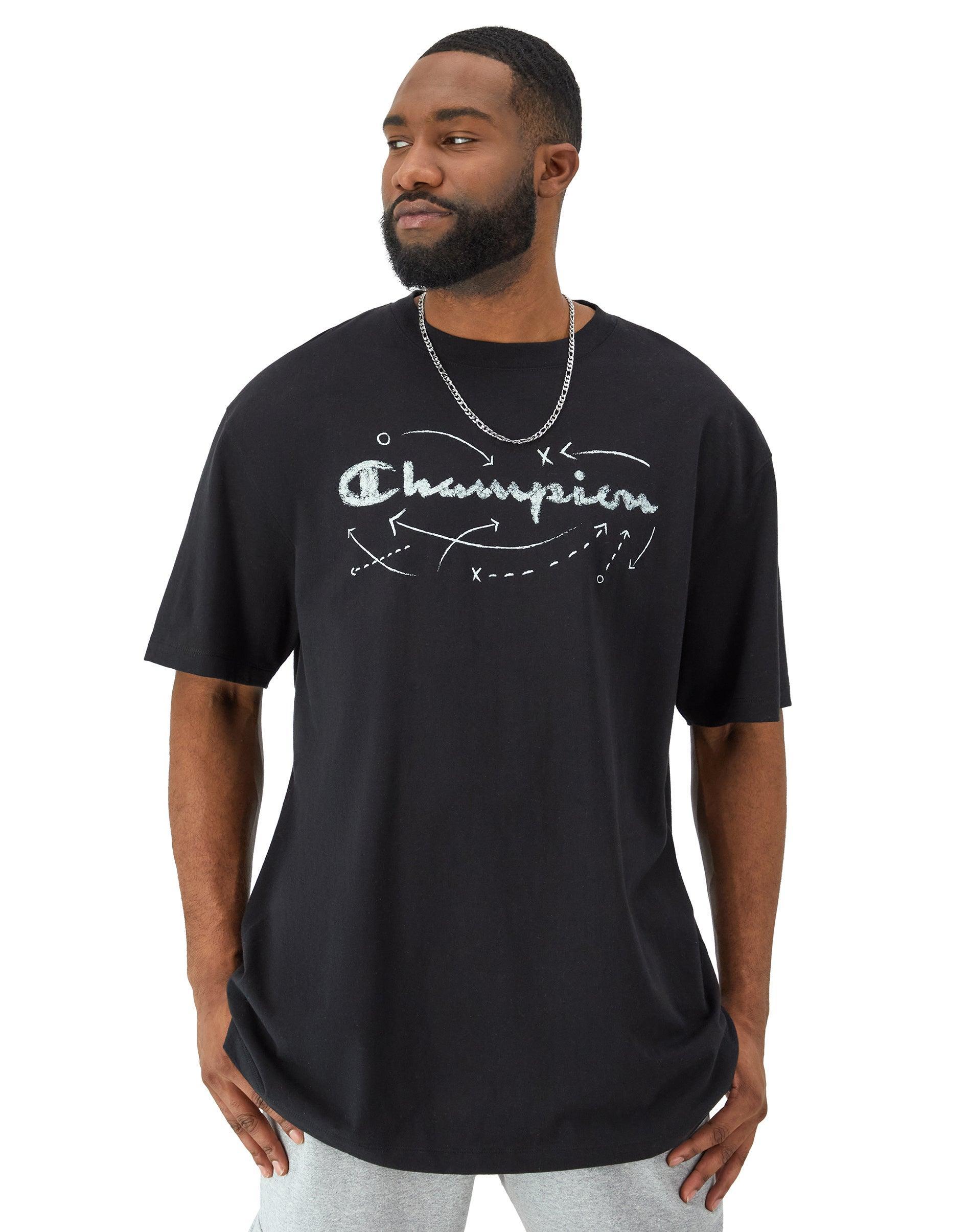 Mens Champion Classic Graphic T-Shirt, Script Play Lines (Big & Tall) Arctic Cold Beige XLT Product Image