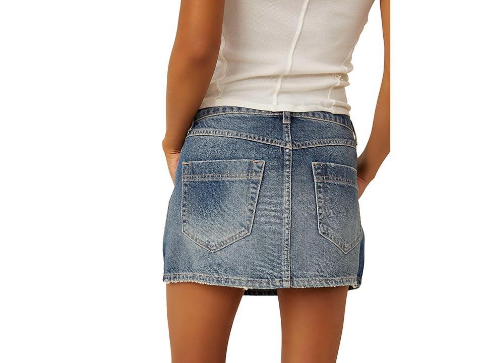 Free People Wynne Denim Skirt (Cornflower) Women's Skirt Product Image