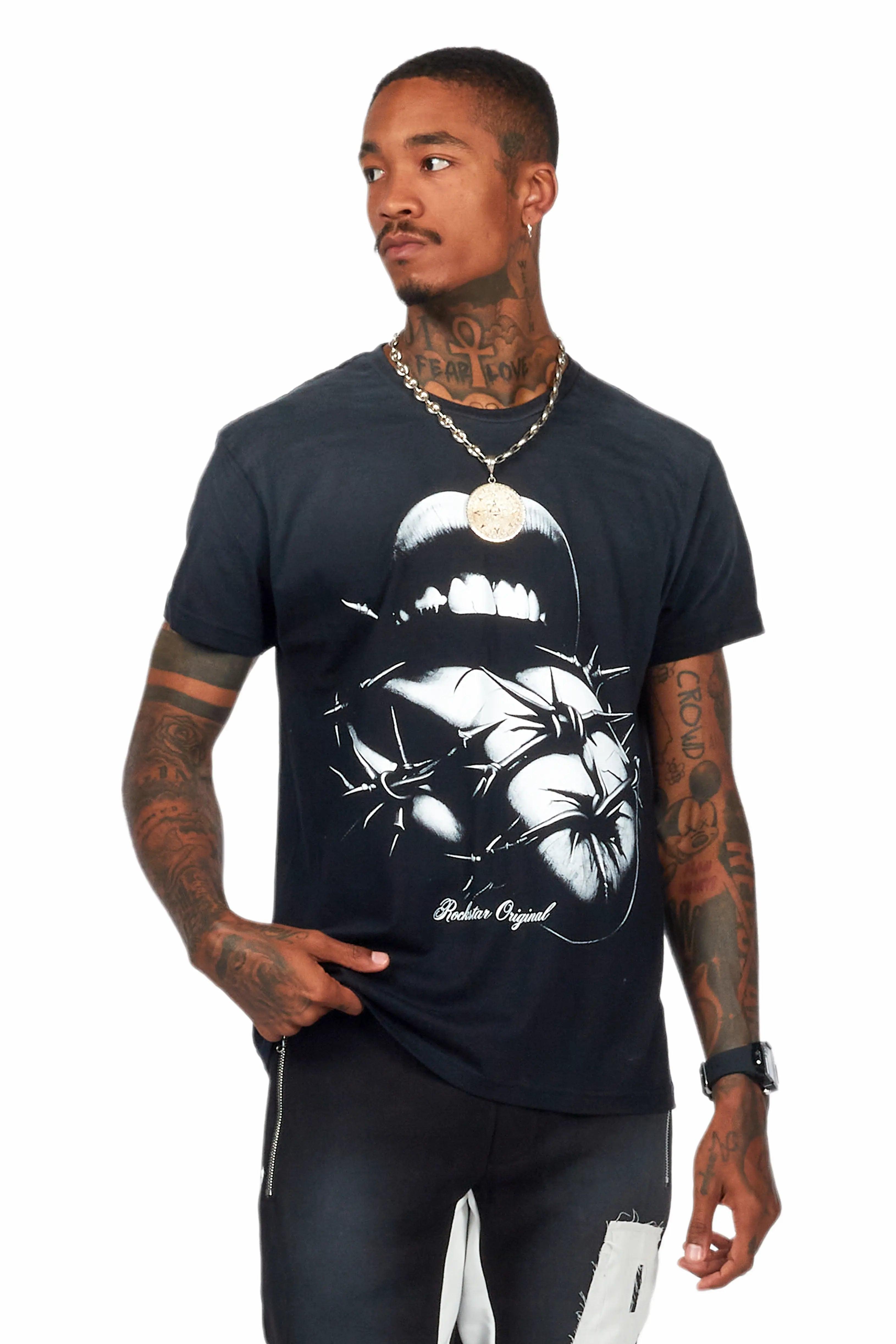 Schmear Black Graphic T-Shirt Male Product Image