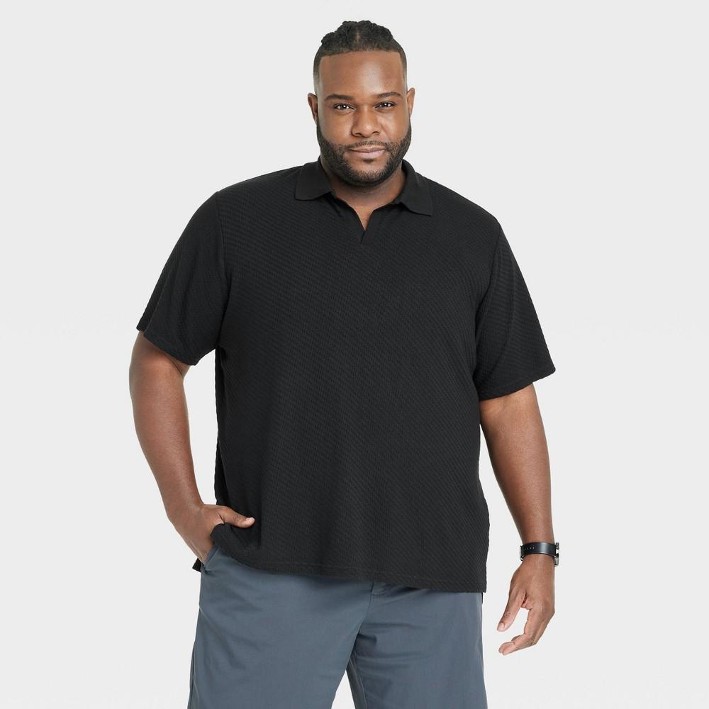 Mens Big & Tall Regular Fit Short Sleeve Johnny Collared Polo Shirt - Goodfellow & Co Black 3XL Product Image