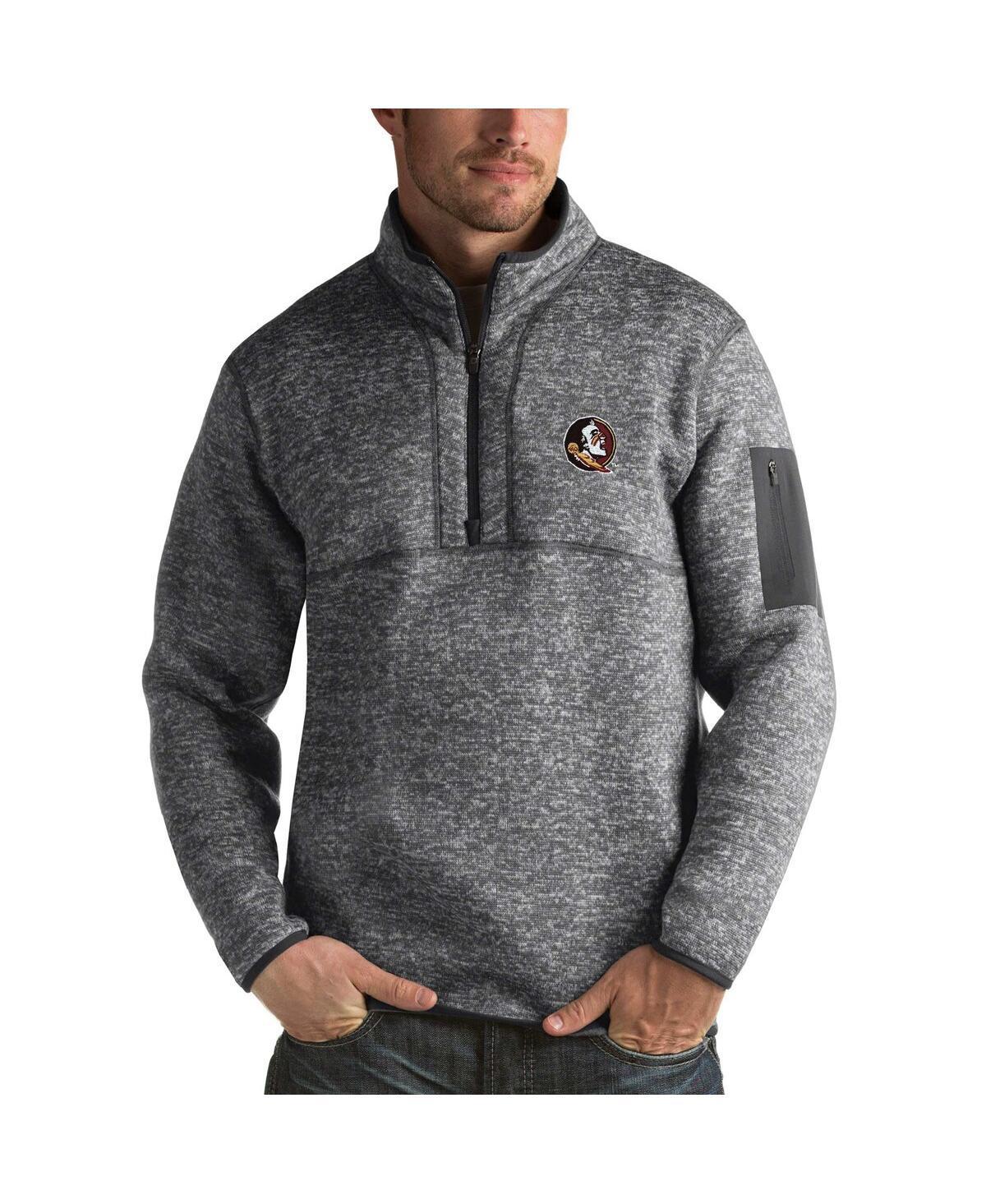 Antigua Mens Charcoal Florida State Seminoles Fortune Half-Zip Sweatshirt Product Image