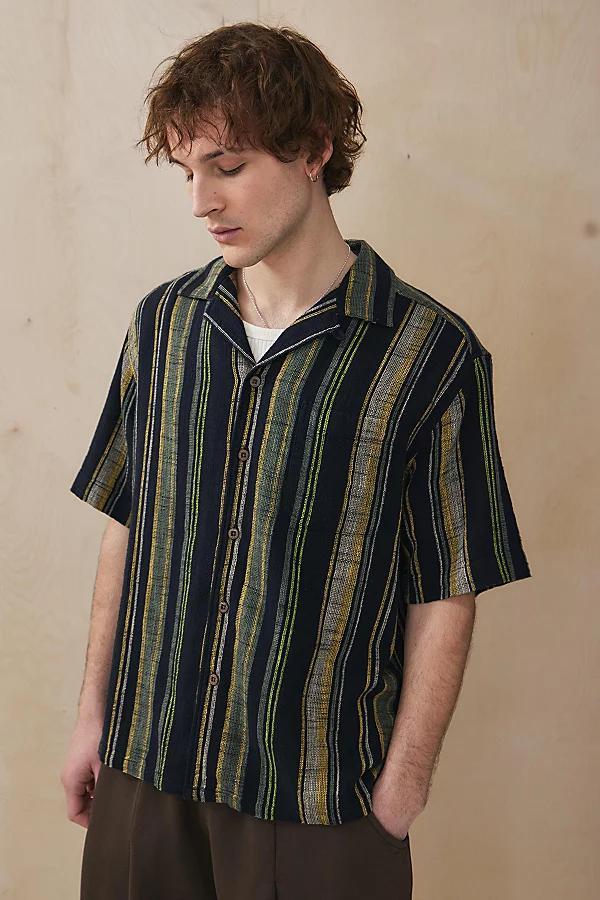 Urban Outfitters UO Stripe Gauze Shirt Top Mens at Urban Outfitters Product Image