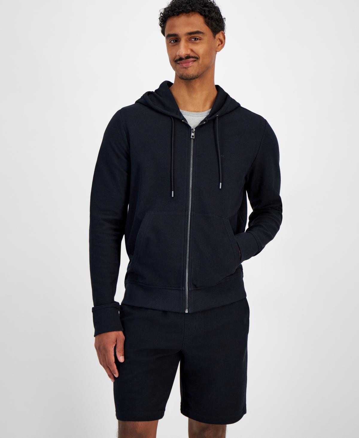 Michael Kors Mens Zip-Front Long Sleeve Knit Hoodie Product Image