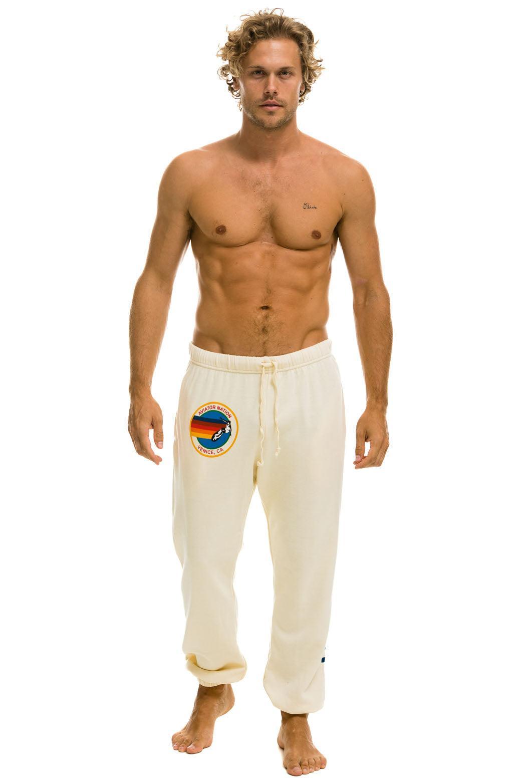 AVIATOR NATION SWEATPANTS - VINTAGE WHITE Male Product Image