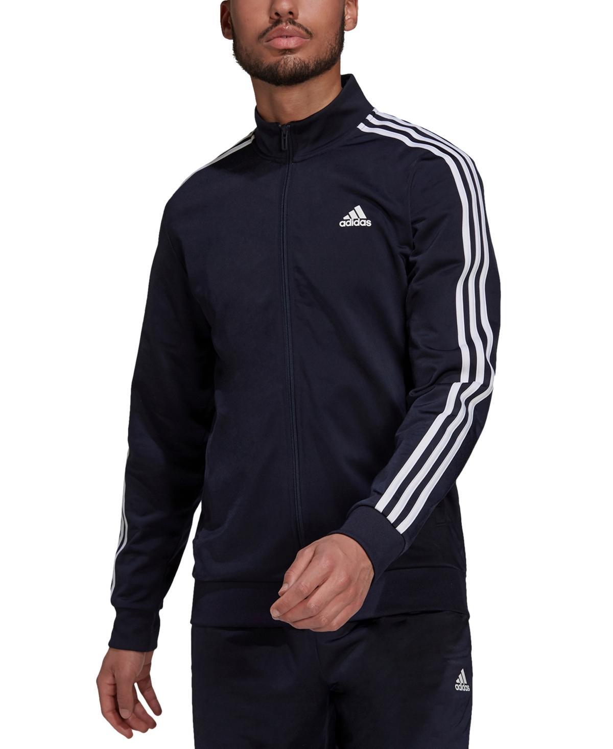 adidas Essentials Warm-Up 3-Stripes Track Jacket Black S Mens Product Image