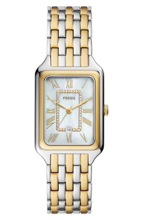 Fossil Womens Raquel Three-Hand Date Gold-Tone Stainless Steel Watch, 26mm Product Image