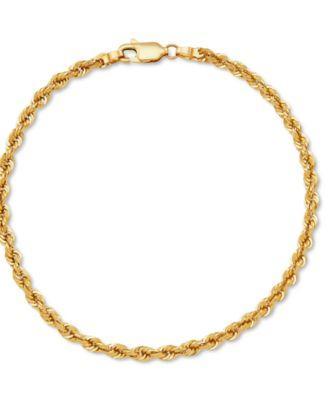 Rope Link Chain Bracelet in 14k Gold Product Image