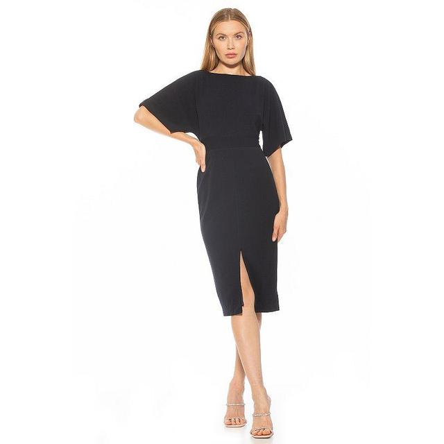 Womens ALEXIA ADMOR Trumpet Sleeve Midi Sheath Dress Product Image