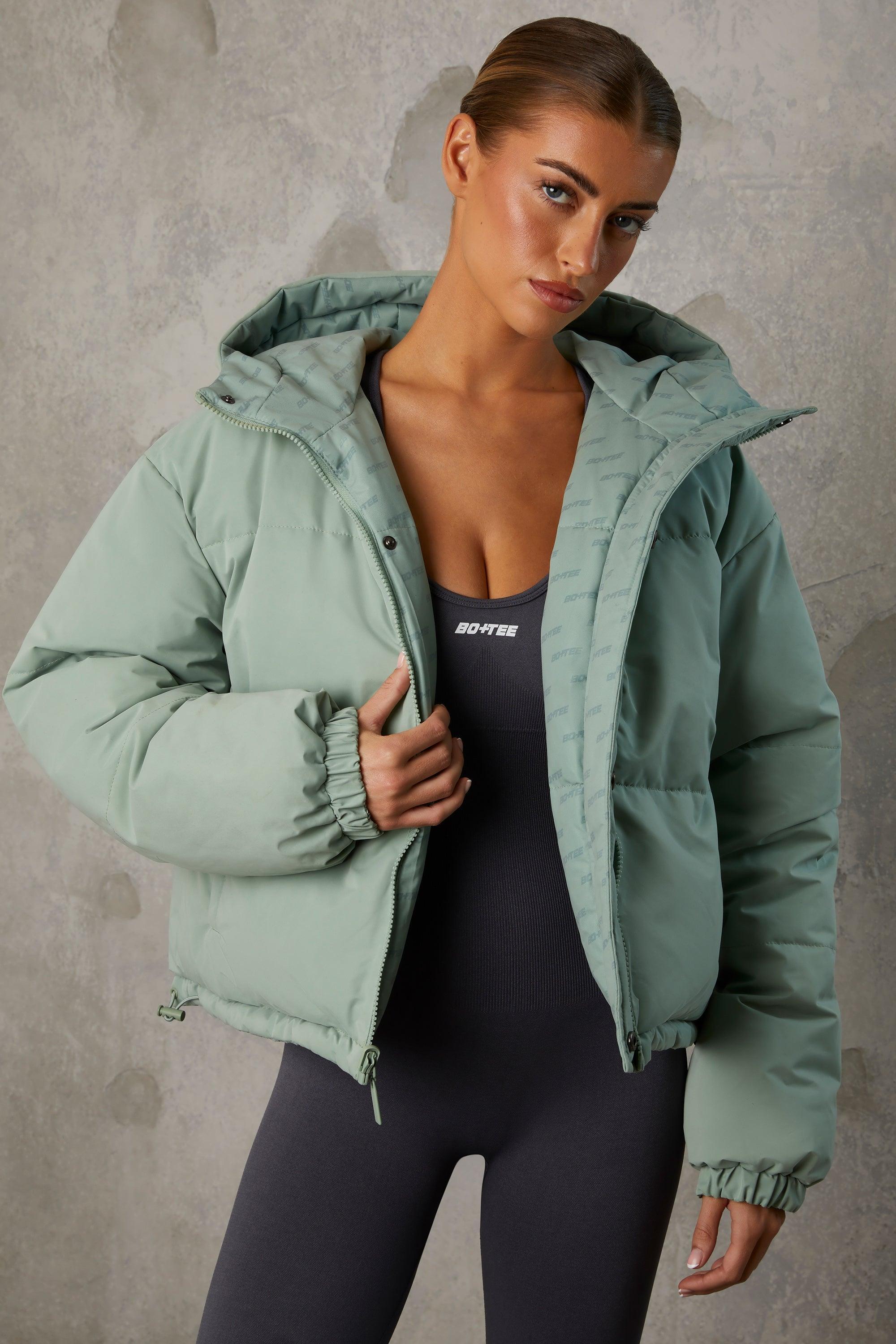 Reversible Hooded Puffer Jacket in Iceberg Green Product Image