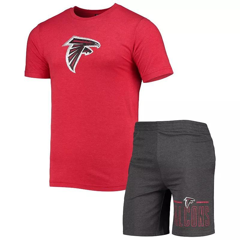 Mens Concepts Sport /Red Atlanta Falcons Meter T-Shirt & Shorts Sleep Set Grey Product Image