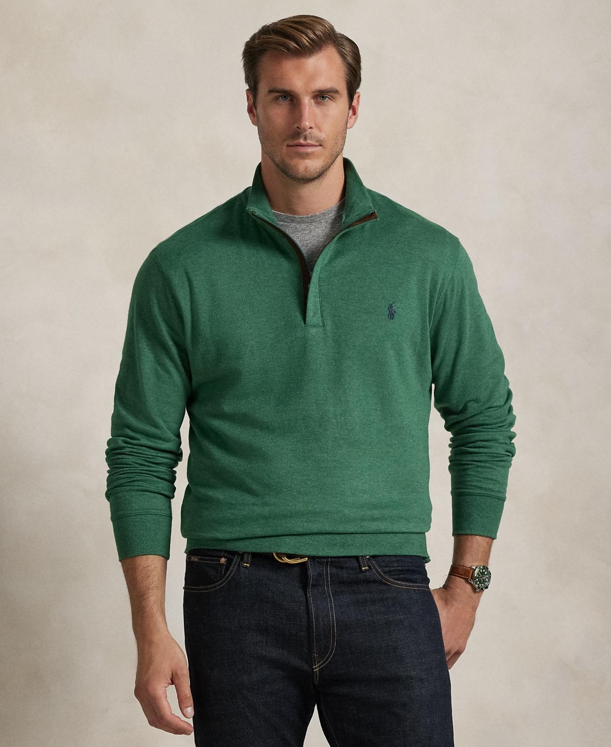 Polo Ralph Lauren Mens Big & Tall Luxury Jersey Quarter-Zip Pullover Product Image