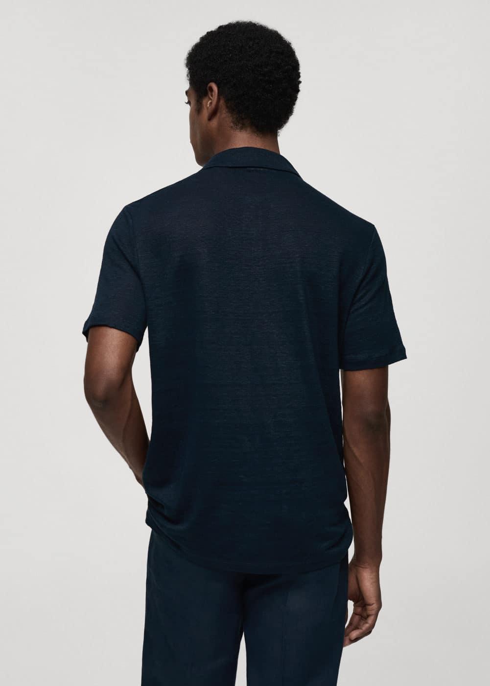 Regular-fit ribbed cotton polo shirt - Men | MANGO USA Product Image