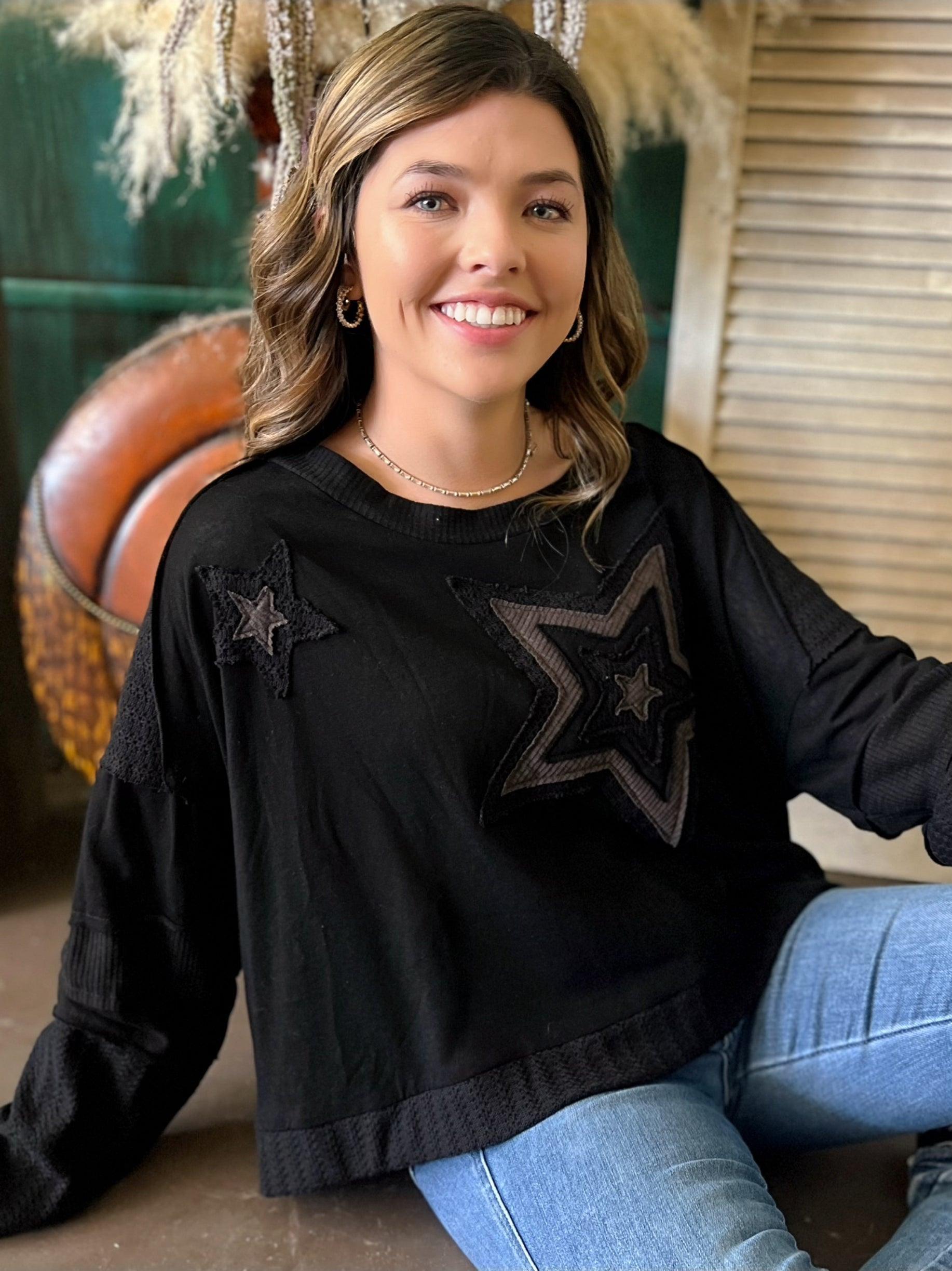 Black Multi Layered Star Top Product Image