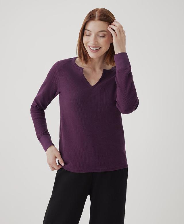 Womens Thermal Waffle Henley XS Product Image