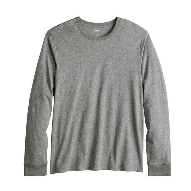 Mens Adaptive Sonoma Goods For Life Easy Dressing Long Sleeve Crew Tee Grey Product Image