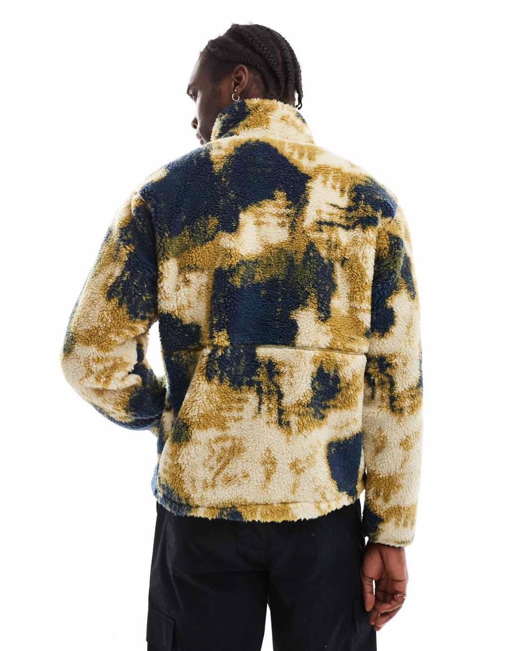 The North Face M66 extreme pile fleece quarter zip jacket in bleach dye print Product Image