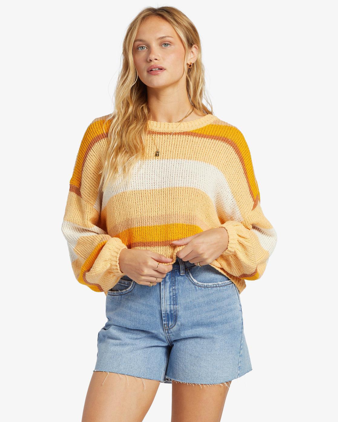 Sol Time Crew Neck Sweater - Citrus Glow Female Product Image