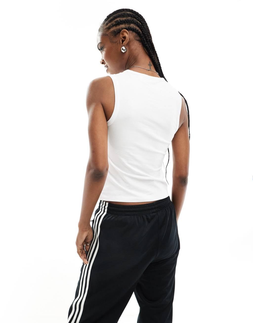 COLLUSION v-neck tank top in white Product Image