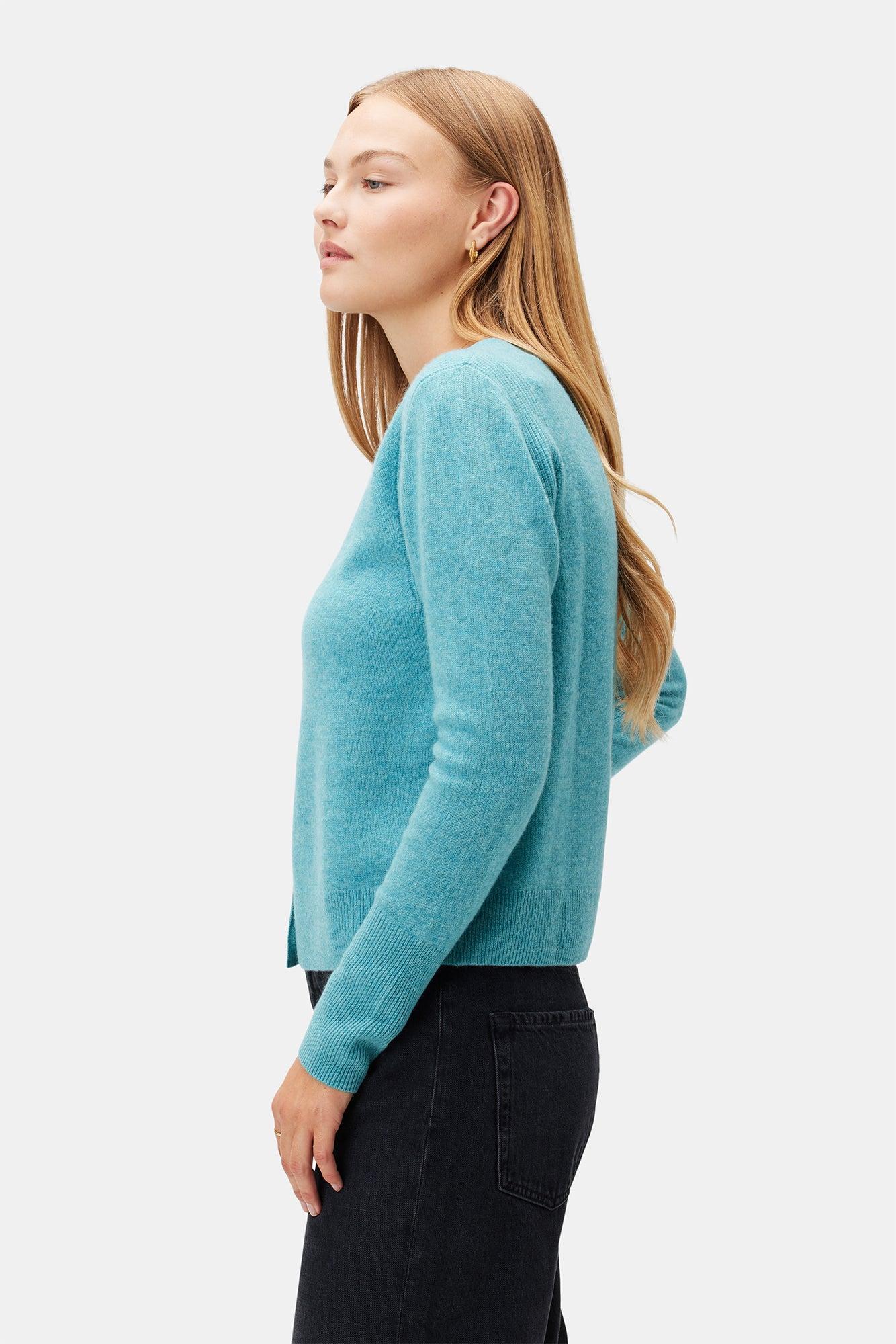 Mason Cashmere Cardigan - Aegean Product Image