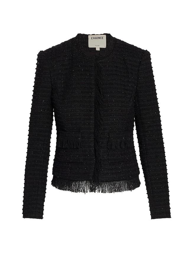 LAgence Angelina Fringe Trim Blazer Product Image