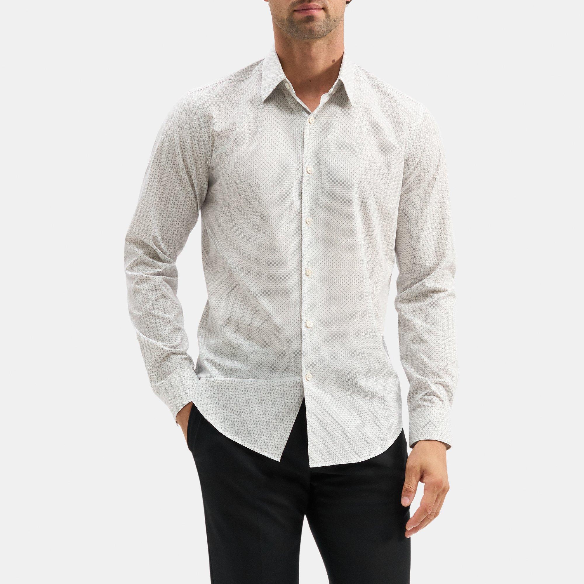 Dotted Cotton Tailored Shirt | Theory Outlet Product Image