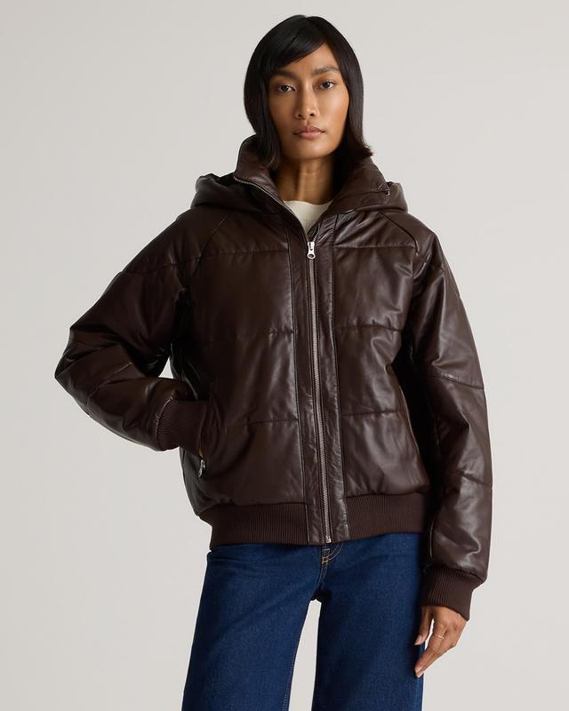 100% Leather Puffer Jacket Product Image