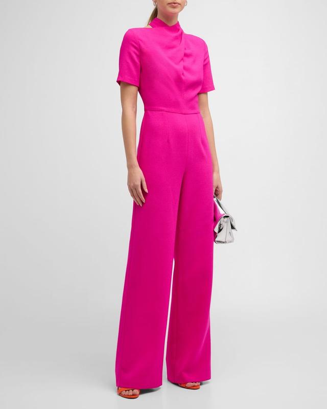 Mercer Mock-Neck Cutout Crepe Jumpsuit Product Image