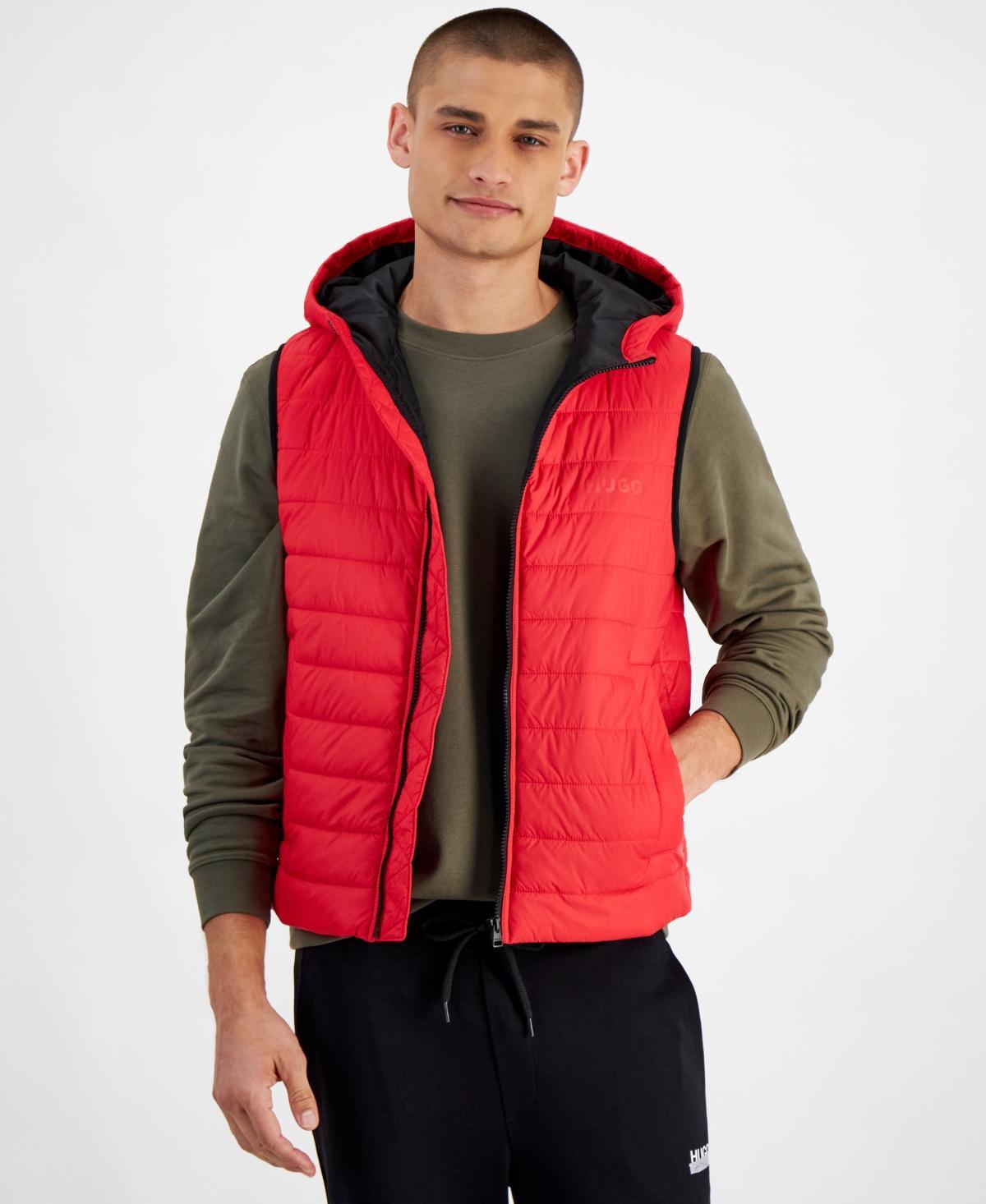 Hugo by Hugo Boss Mens Barvino2435 Slim-Fit Quilted Full-Zip Liner Vest - Red Product Image