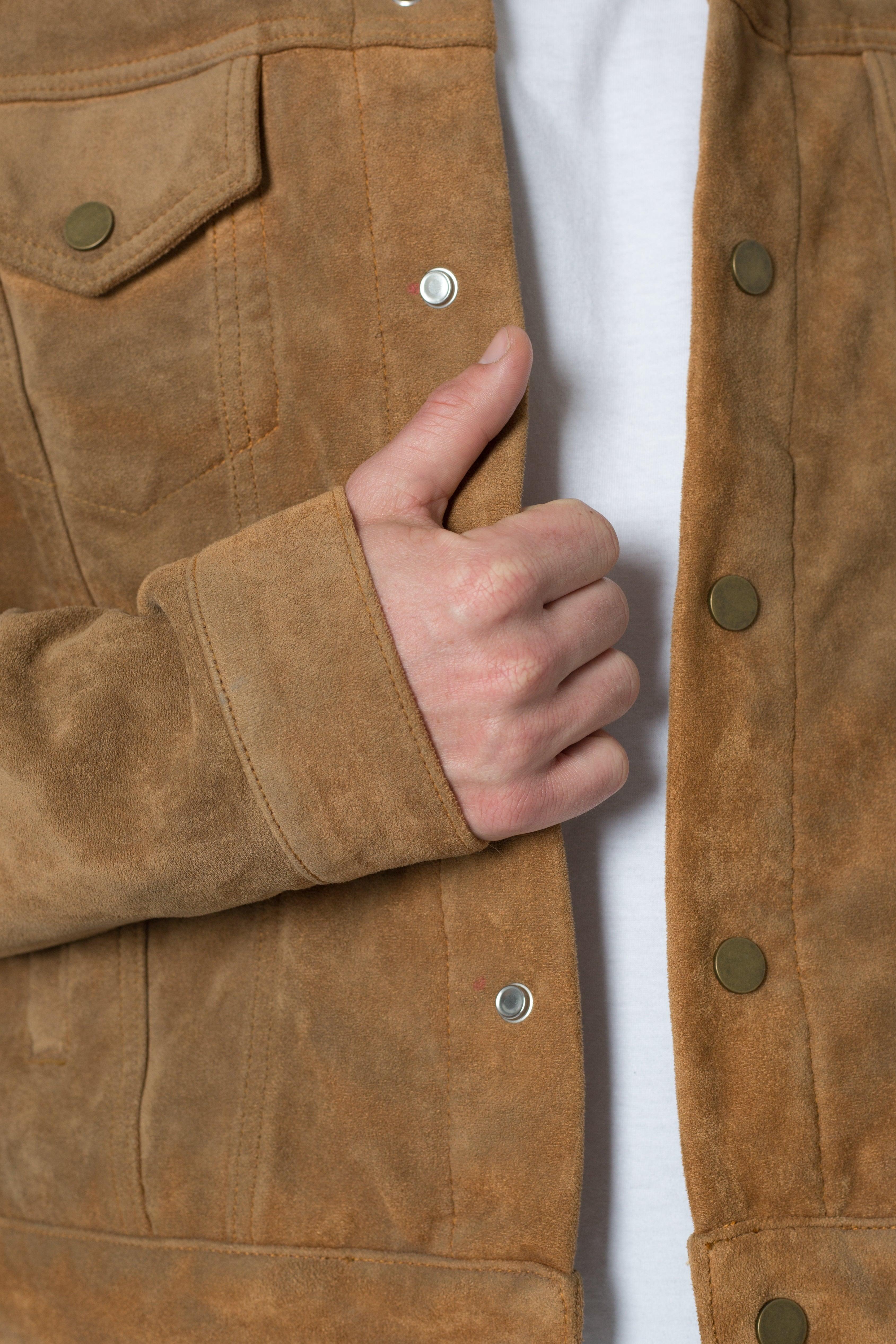 Suede Trucker Jacket - Brown Product Image