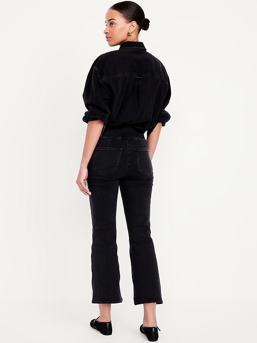 High-Waisted Weekender Pull-On Crop Flare Jeans Product Image