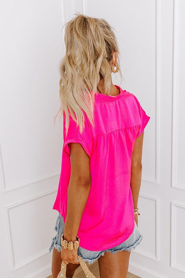 Social Moment Shift Top in Hot Pink Product Image