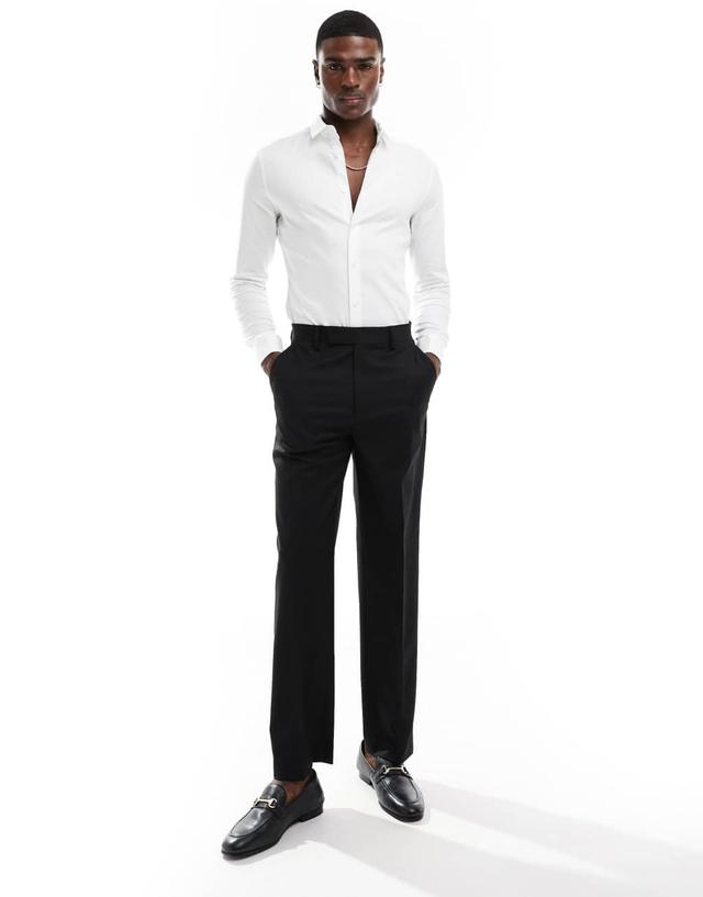 ASOS DESIGN formal skinny fit oxford shirt with double cuff Product Image