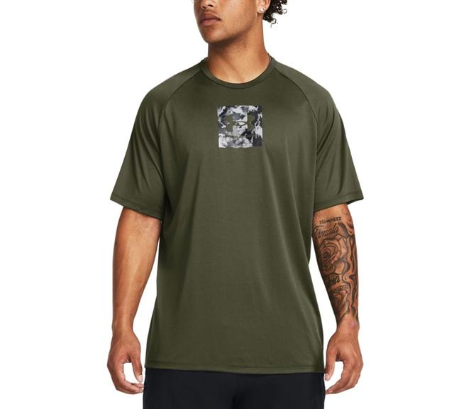 Under Armour Mens Ua Tech Camo-Fill Logo Graphic Performance T-Shirt - Black Product Image