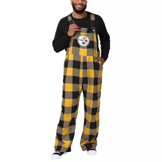 Mens FOCO Pittsburgh Steelers Big Logo Plaid Overalls Product Image