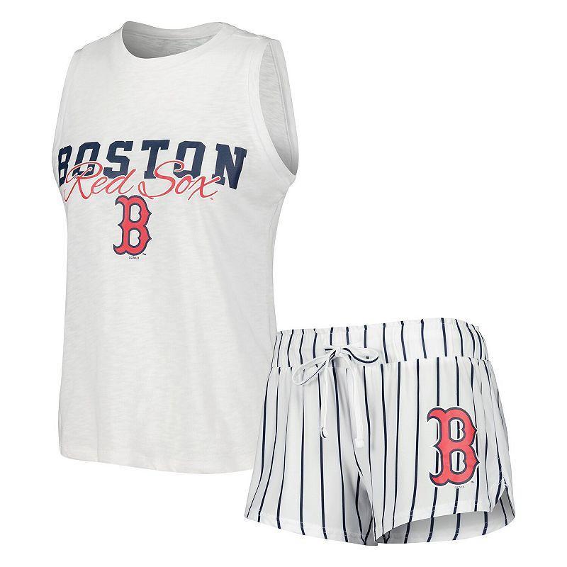 Womens Concepts Sport Boston Red Sox Reel Pinstripe Tank Top & Shorts Sleep Set Product Image