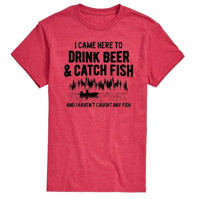 Mens Drink Beer And Catch Fish Graphic Tee Product Image