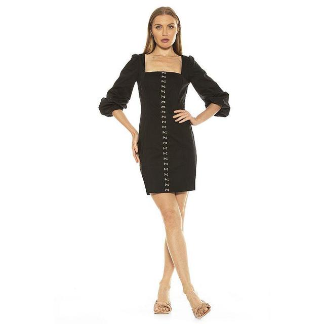 Womens ALEXIA ADMOR Sammie Squareneck Sheath Dress Black Product Image