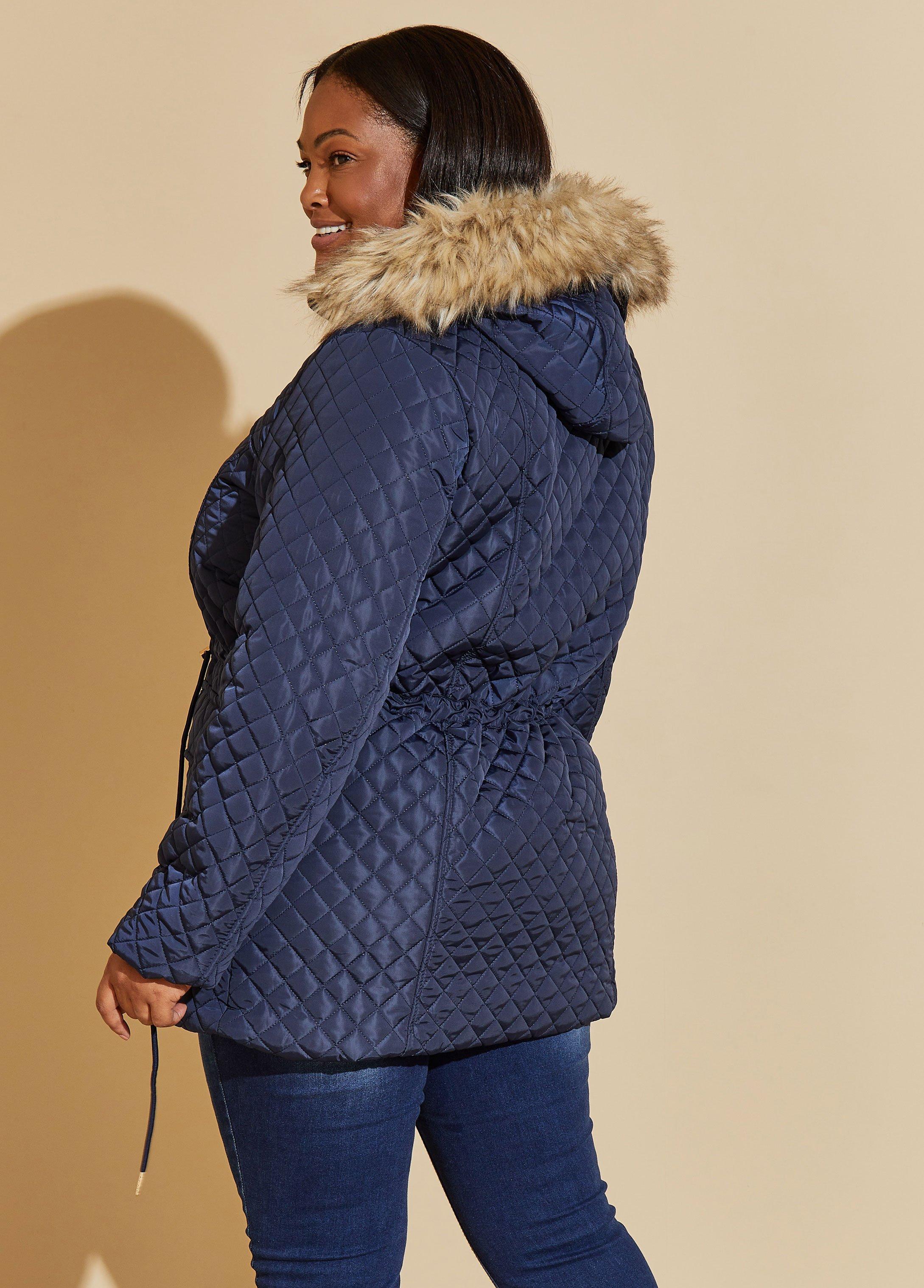 Faux Fur Trimmed Quilted Coat Product Image